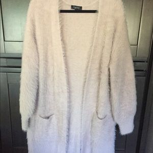 Ladies Fluffy Mid-length Cardigan